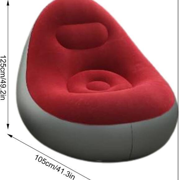 Camping Inflatable Sofa Portable Air Recliner Folding Lazy Sofa Couch Footrest - Picture 3 of 6